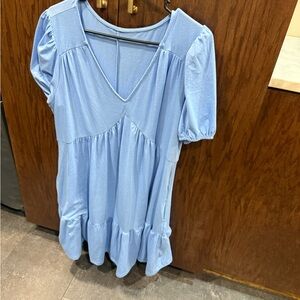 Light Blue V-Neck Dress